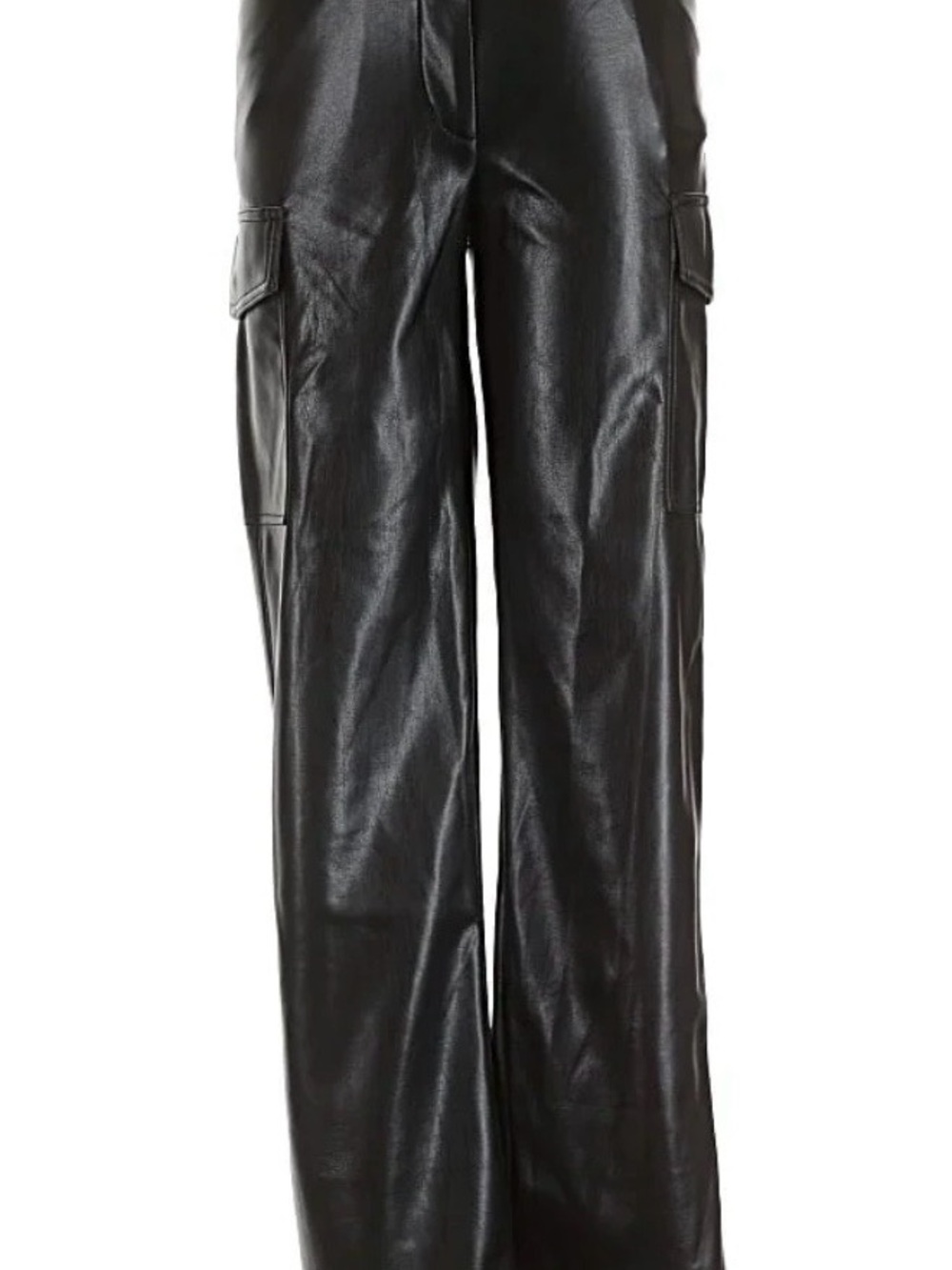 Generation Love Nate Black Faux Leather Cargo Trousers size 10